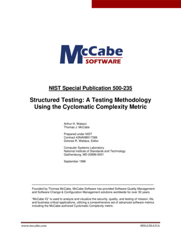 Structured Testing: A Testing Methodology Using The Cyclomatic . - McCabe