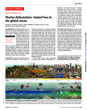 MARINE CONSERVATION Marine Defaunation: Animal Loss In 