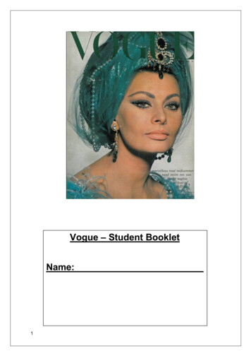 Vogue Student Booklet - Schudio