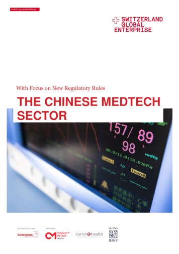 With Focus On New Regulatory Rules THE CHINESE MEDTECH SECTOR