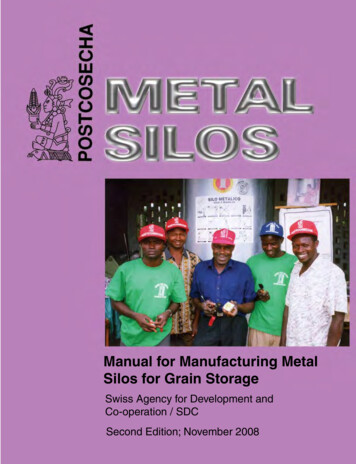 Manual For Manufacturing Metal Silos For Grain Storage