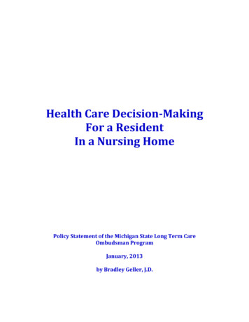 Health Care Decision-Making For A Resident In A Nursing Home