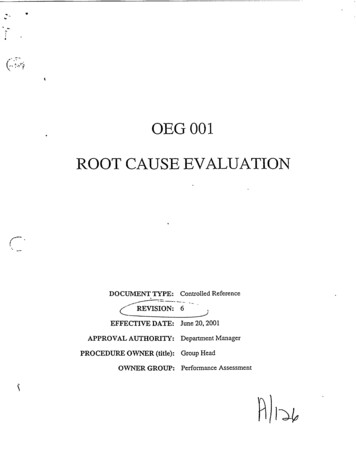 ROOT CAUSE EVALUATION