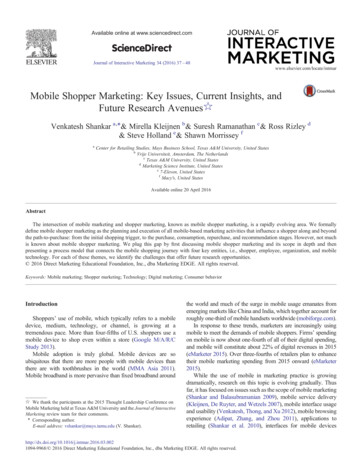 Mobile Shopper Marketing: Key Issues, Current Insights, And Future .