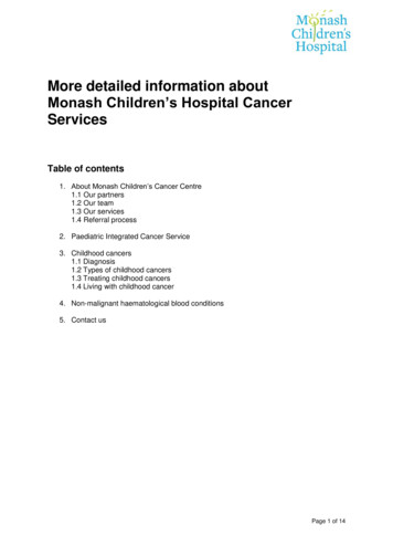 Monash Children's Cancer Centre - Home - Monash Children's Hospital