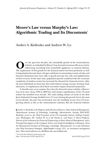 Moore’s Law Versus Murphy’s Law: Algorithmic Trading And .