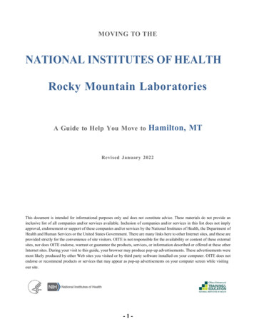 Moving To The National Institutes Of Health, Rocky .