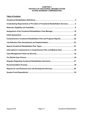 Chapter 4 The Role Of Vocational Rehabilitation In Ohio Workers .