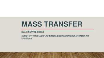MASS TRANSFER - National Institute Of Technology, Srinagar