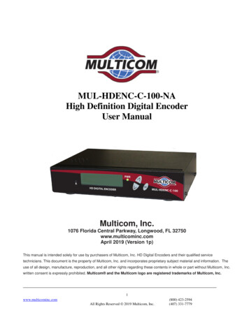 MUL-HDENC-C-100-NA High Definition Digital Encoder User Manual - Multicom