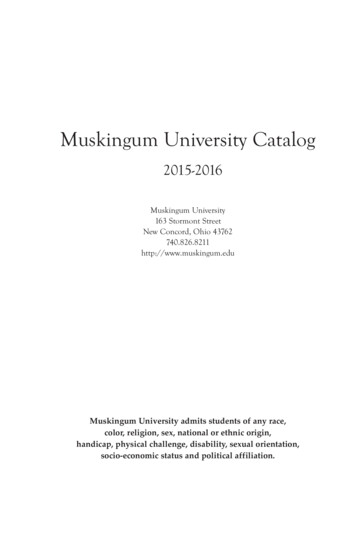 Muskingum University Catalog