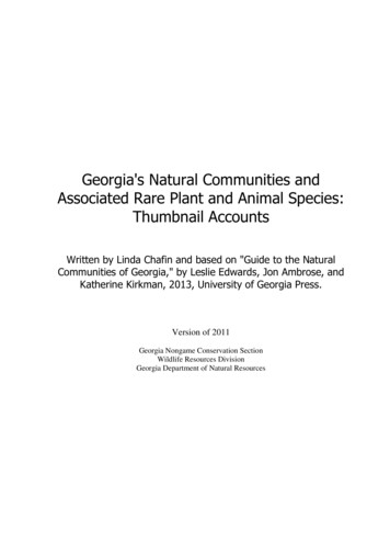 Georgia's Natural Communities And Associated Rare Plant .