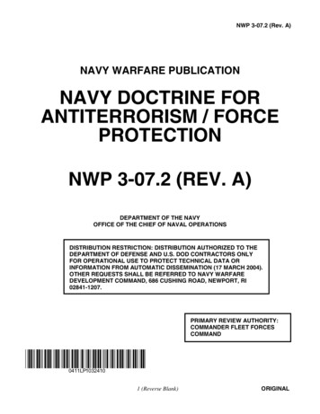 NWP 3-07.2 Rev A -- Navy Doctrine For Antiterrorism/Force Protection