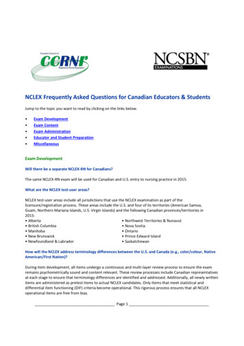 NCLEX Frequently Asked Questions For Canadian Educators .