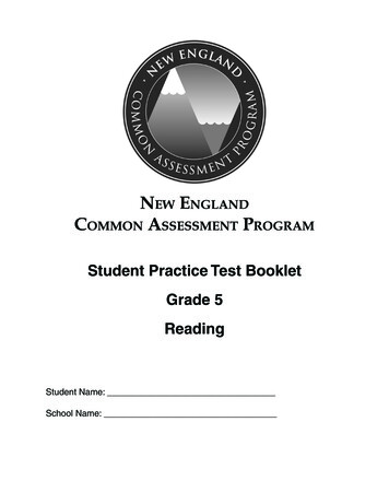 Student Practice Test Booklet Grade 5 Reading