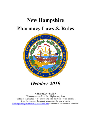 New Hampshire Pharmacy Laws & Rules - NH Office Of .