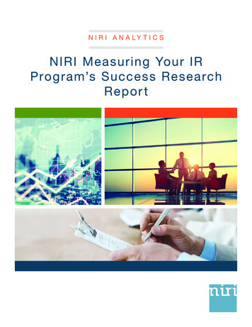 NIRI Measuring Your IR Program S Success Research Report