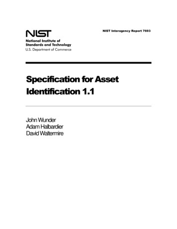 Specification For Asset Identification 1 - NIST
