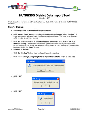 NUTRIKIDS District Data Import Tool
