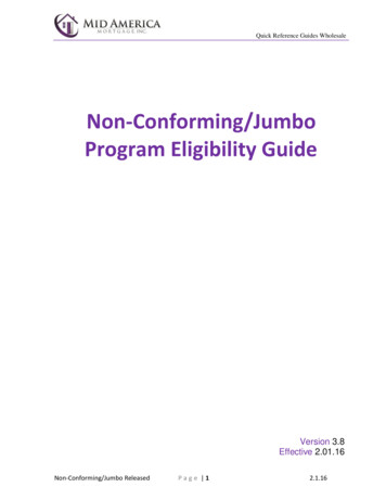 Non-Conforming/Jumbo Program Eligibility Guide