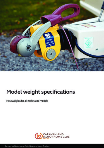 Model Weight Specifications - Caravan And Motorhome Club