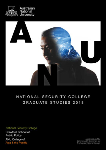 National Security College Graduate Studies 2018
