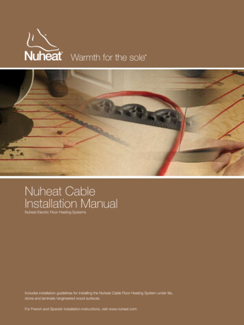 Nuheat Cable Installation Manual - Warm Your Floor