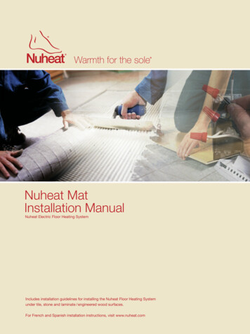 Nuheat Mat Installation Manual - Amante Radiant