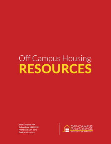 Off Campus Housing RESOURCES - UMD