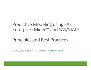 Modeling Using SAS Miner And SAS/STAT : And Best 