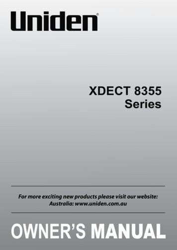 XDECT 8355 Series - Home - Uniden