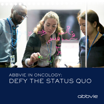 ABBVIE IN ONCOLOGY: DEFY THE STATUS QUO