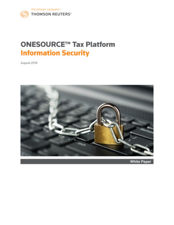 ONESOURCE Tax Platform Information Security