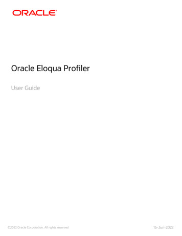 Oracle Eloqua Profiler User Guide