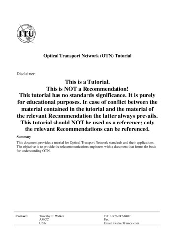 Optical Transport Network (OTN) Tutorial