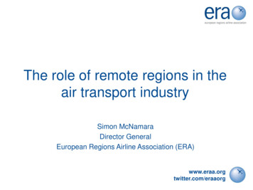 The Role Of Remote Regions In The Air Transport Industry
