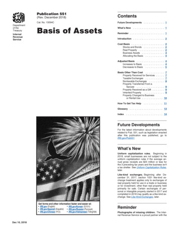Basis Of Assets - IRS Tax Forms