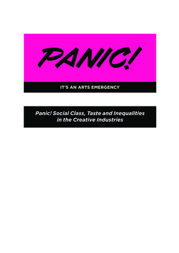 Panic Social Class Taste And Inequalities In The Creative Industries