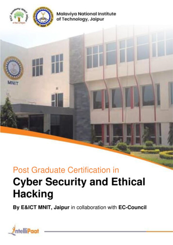 Post Graduate Certification In Cyber Security And Ethical .