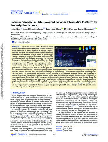 Polymer Genome: A Data-Powered Polymer Informatics .