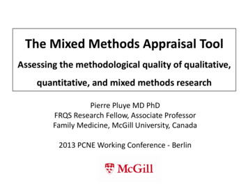 The Mixed Methods Appraisal Tool - PCNE