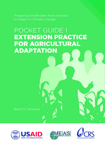 POCKET GUIDE 1 ExtEnsion PracticE For Agricultural AdaPtation