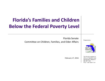 Florida’s Families And Children Below The Federal Poverty .