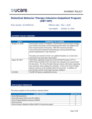 Dialectical Behavior Therapy Intensive Outpatient Program .