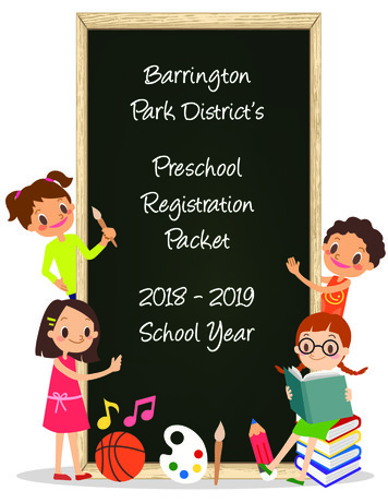 Barrington Park District's Preschool Registration Pa Cket 2018 - 2019 .