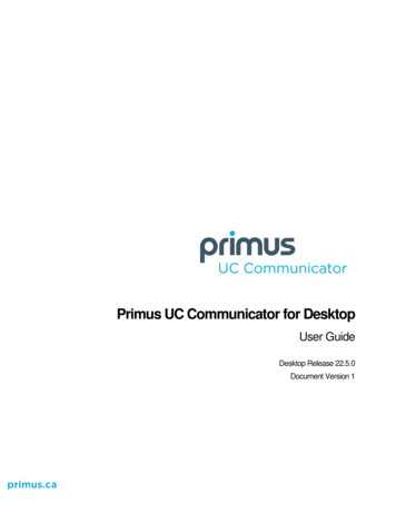 Communicator For Desktop User Guide - Primus