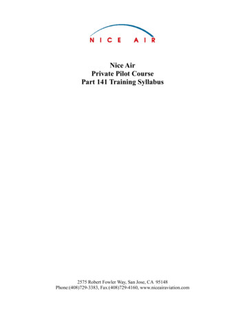 Nice Air Private Pilot Course Part 141 Training Syllabus