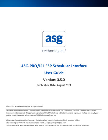 ASG-PRO/JCL ESP Scheduler Interface User Guide