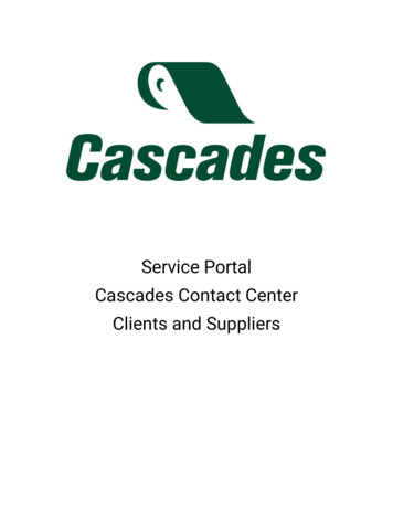 Service Portal Cascades Contact Center Clients And Suppliers