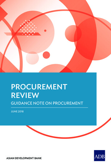 Procurement Review - Guidance Note On Procurement